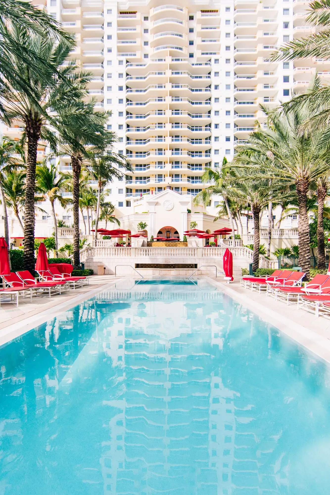 Acqualina Resort & Residences tower above the pool