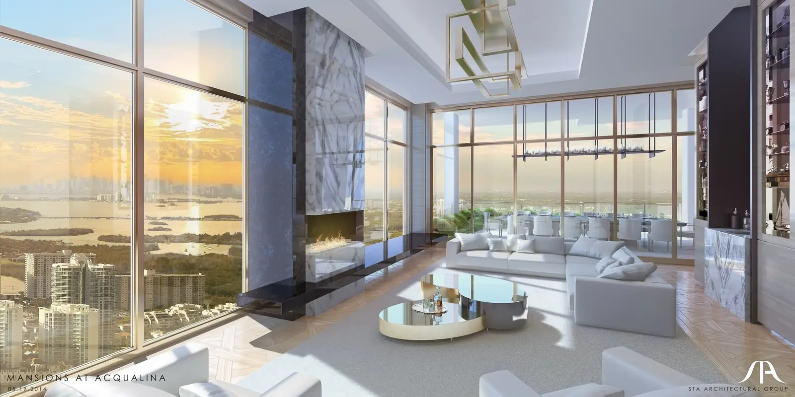 Residence living room with ocean view (tower not specified by source)