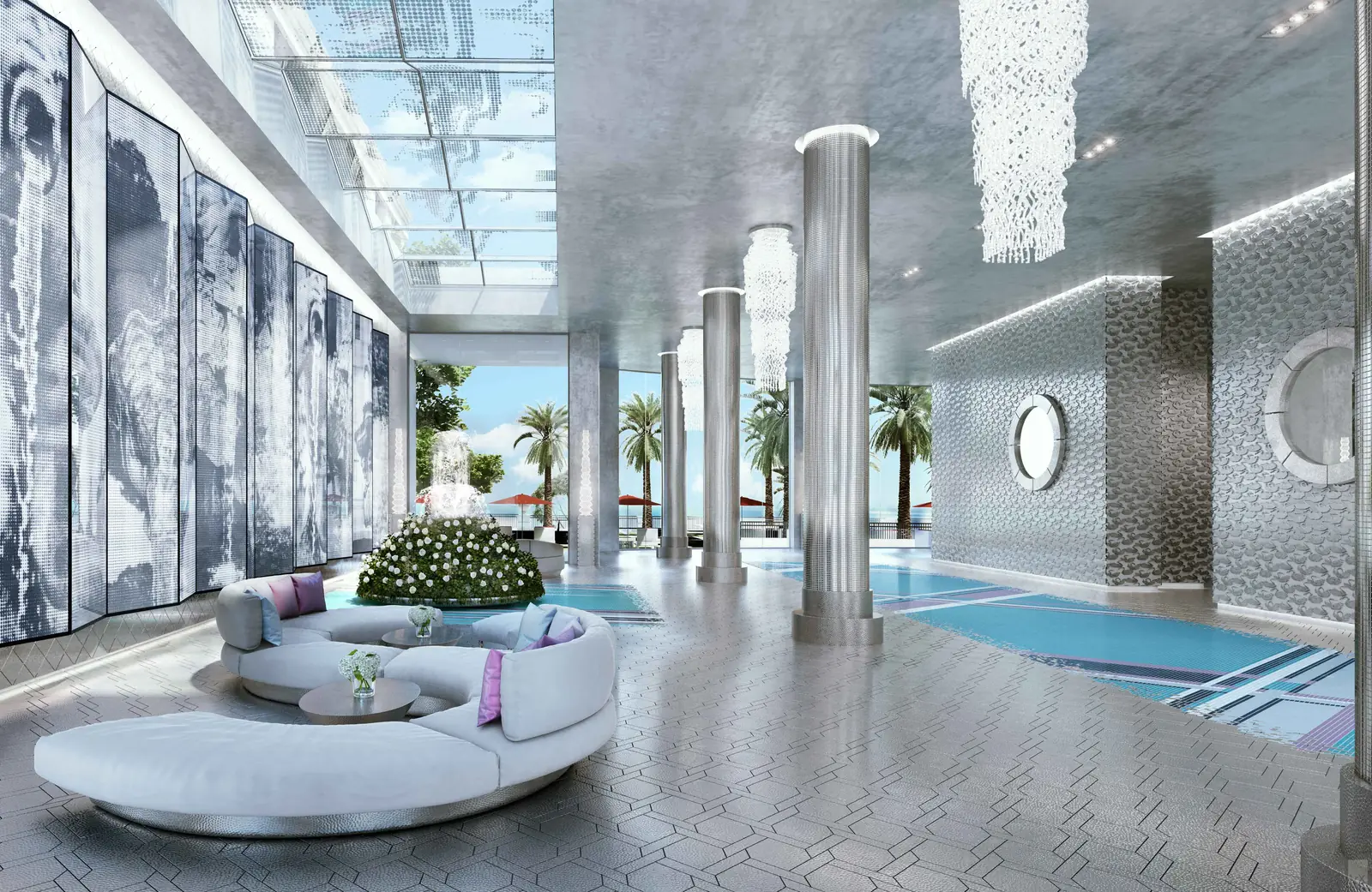 South Tower lobby designed by Karl Lagerfeld